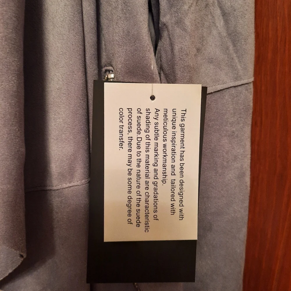 Bagatelle Collection Faux Suede Drape Front Jacket - Picture 9 of 9